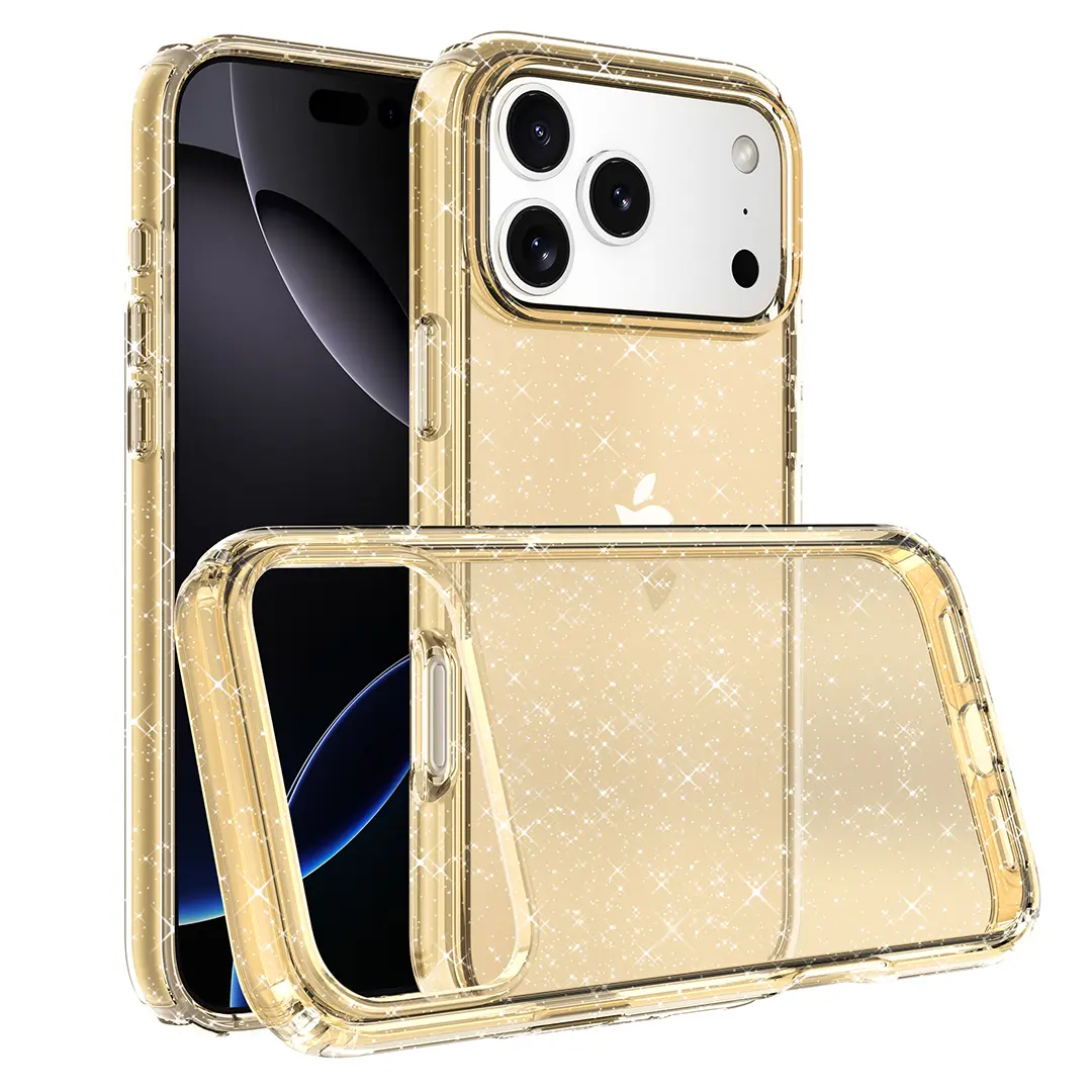 iPhone 17 Pro Max Fleck Glitter Case Gold